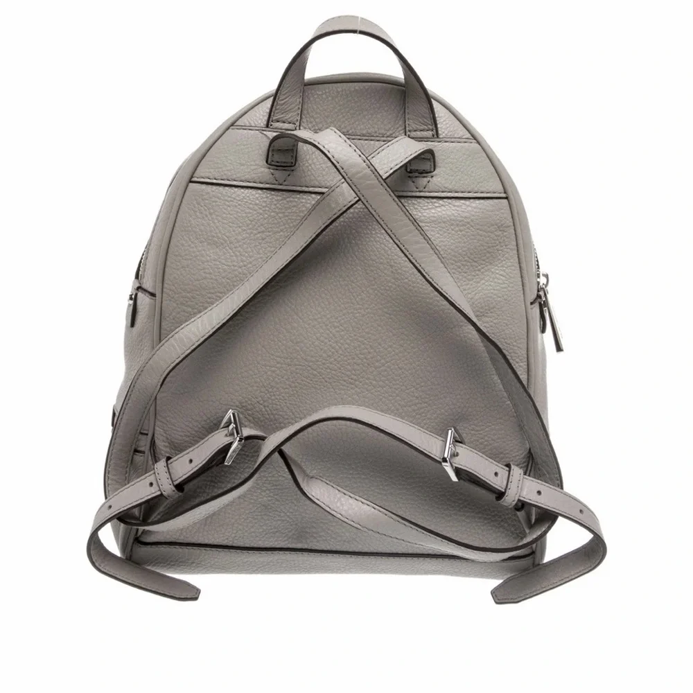 Michael Kors Light Grey Pebbled Leather Mini Backpack